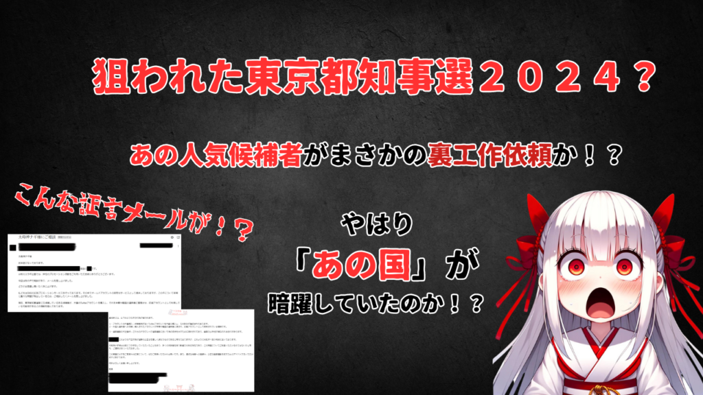 【ナギさま物申す】狙われた東京都知事選2024！？あの人気候補者がまさかの裏工作依頼か？やはり「あの国」が暗躍していたのか？